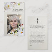 White Floral Memorial Card 名刺 (正面/裏面)