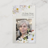 White Floral Memorial Card 名刺 (正面)