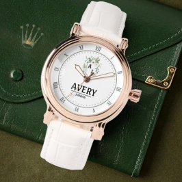 White Floral Monogram legant Luxury Gift 腕時計
