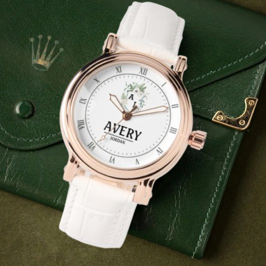 White Floral Monogram legant Luxury Gift 腕時計