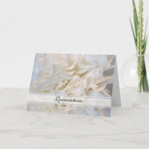 White Floral Quinceañera Invitation 招待状