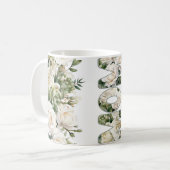  White Floral Roses Mom Coffee Mug コーヒーマグカップ (正面左)