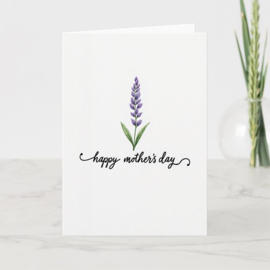 White Floral Sprig Card カード (正面)