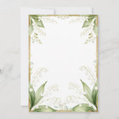 White Floral Watercolor Gold Frame Bridal Shower 招待状 (裏面)