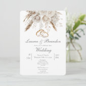 White floral Wedding invitation 招待状 (スタンド正面)