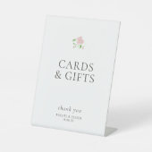 White | Floral  Wedding Table Top Pedestal Sign 台座サイン (正面)