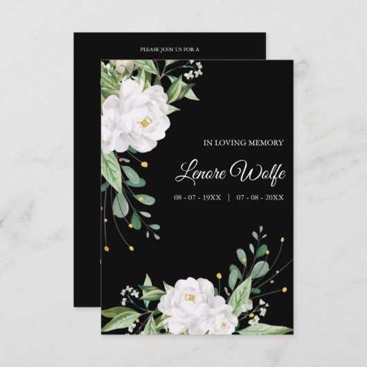 White Floral Wreath Memorial Funeral Loved One (正面/裏面)