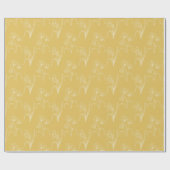 White Florals On Gold Wedding Wrapping Paper ラッピングペーパー (フラット)