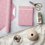 White Florals On Pink Wedding Wrapping Paper ラッピングペーパー<br><div class="desc">Beautiful white color florals on a variety of colors for all your bridal shower and wedding gift wrapping.
I've chosen Glossy paper for these designs,  but you can choose Matte for a big of savings.</div>