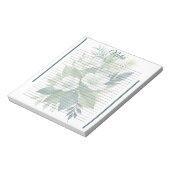 White Flower Bouquet & Green FoliageLined Notepad ノートパッド (回転)