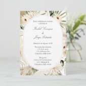 White flower bouquet Wedding Invitation 招待状 (スタンド正面)