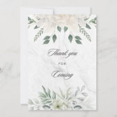 White Flower design Wedding Invition 招待状 (裏面)