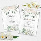White Flower design Wedding Invition 招待状