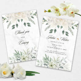 White Flower design Wedding Invition 招待状