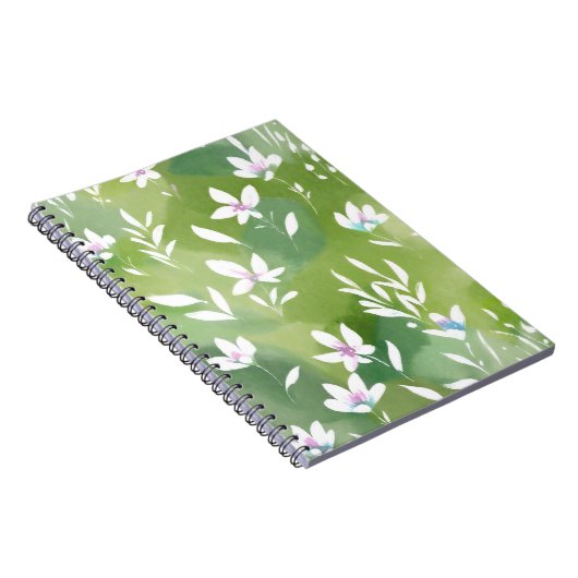 White Flower Fields | Elegant Spring Floral  ノートブック (右側)
