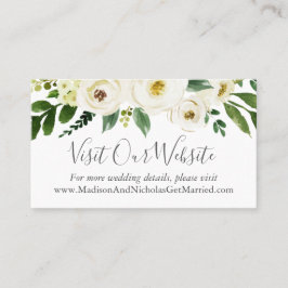 White Flower Greenの結婚Webサイト挿入カード 名刺