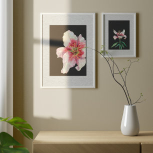 White Flower Modern Art ポスター