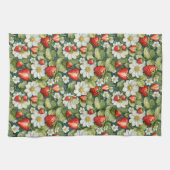 White Flower & Strawberry キッチンタオル (横)