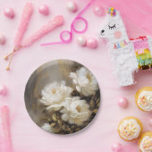 white flowers ペーパープレート (パーティー)