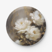 white flowers ペーパープレート (正面)