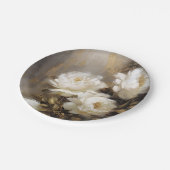 white flowers ペーパープレート (アングル)