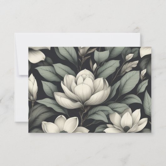 White Flowers and Greenery 出欠カード (裏面)