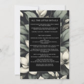 White Flowers and Greenery Details Wedding 招待状 (裏面)