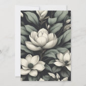 White Flowers and Greenery Wedding サンキューカード (裏面)