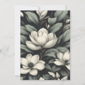 White Flowers and Greenery Wedding 招待状 (裏面)