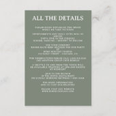 White Flowers and Greenery Wedding Details エンクロージャーカード (正面)