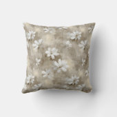 White Flowers Beige クッション (裏面)