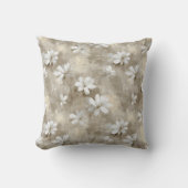 White Flowers Beige クッション (正面)