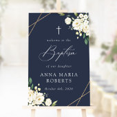 White Flowers, Cream Flowers, Baptism Welcome ポスター