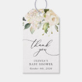 White Flowers, Cream Flowers, Boho, Baby Shower ギフトタグ (正面)