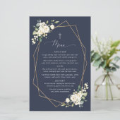 White Flowers, Cream Flowers, Boho, Baptism Menu (スタンド正面)