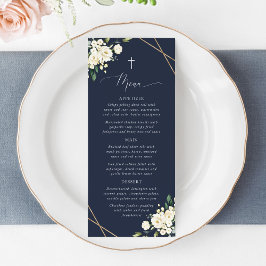 White Flowers, Cream Flowers, Boho, Baptism Menu メニュー