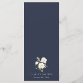 White Flowers, Cream Flowers, Boho, Baptism Menu メニュー (裏面)