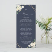 White Flowers, Cream Flowers, Boho, Baptism Menu メニュー (スタンド正面)