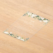 White Flowers, Cream Flowers, Boho, Birthday アクリル招待状 (レイダウン)
