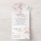 White Flowers, Cream Flowers, Boho, Birthday オールインワン招待状 (内側)