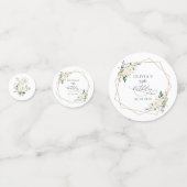 White Flowers, Cream Flowers, Boho, Birthday コンフェッティ (裏面)