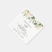 White Flowers, Cream Flowers, Boho, Birthday スタンダードカクテルナプキン (角)