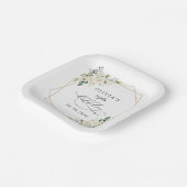 White Flowers, Cream Flowers, Boho, Birthday ペーパープレート (傾斜あり)