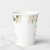 White Flowers, Cream Flowers, Boho, Birthday 紙コップ (右)