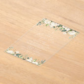 White Flowers, Cream Flowers, Boho, Confirmation アクリル招待状 (レイダウン)