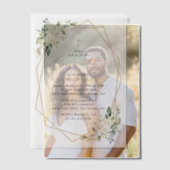 White Flowers, Cream Flowers, Boho, Confirmation ベラム紙招待状 (オフセット (カップル))