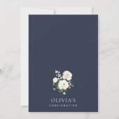White Flowers, Cream Flowers, Boho, Confirmation 招待状 (裏面)