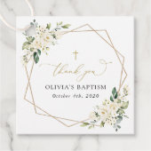 White Flowers, Cream Flowers, Boho, Floral Baptism フェイバータグ (正面)