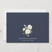 White Flowers, Cream Flowers, Boho, Floral Baptism 招待状 (裏面)