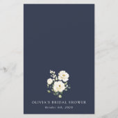 White Flowers, Cream Flowers, Bridal Shower Menu (裏面)